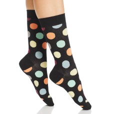 Happy Socks Big Dot Crew Socks (Black Combo, 9-11)