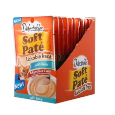 Hartz Delectables Soft Pate Tuna Digestive Care Cat Treats 12 pack