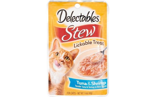 Delectables Stew Lickable Cats Treat Tuna & Shrimp Delicious Snack 1.4 oz (12 pack)