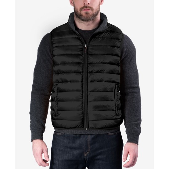  Outfitters Men’s Reversible Packable Vest (Black, Large)