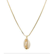 Helen Owen x Aqua Shell Pendant Necklace, 19″