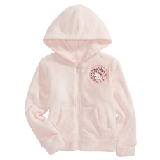Hello Kitty Toddler Girls Hello Moon Zip Woobie Hoodie (Pastel Pink, 2T)