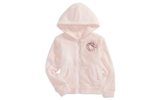  Toddler Girls Hello Moon Zip Woobie Hoodie (Pastel Pink, 2T)