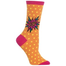 Hot Sox Women’s Pop Crew Socks (Neon Orange, 9-11)
