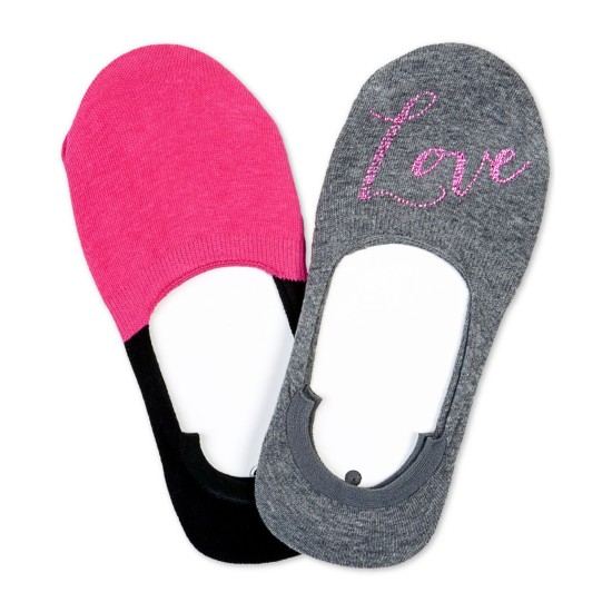  2-Pk. Women’s Sneaker Liner Socks, Pink, One Size