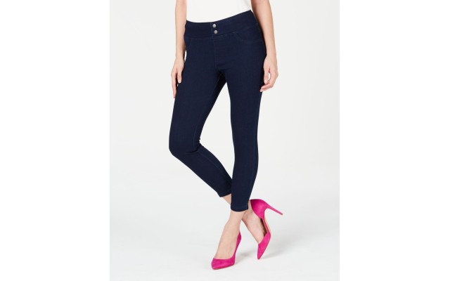  Plus Women’s Original Stretchy Denim Capri Legging, (Navy, 2X-Large)