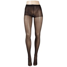 HUE womens Fashion Sheer With Control Top (Black – Faux Net, 1)