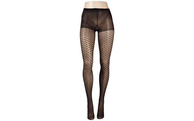  womens Fashion Sheer With Control Top (Black – Faux Net, 1)