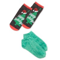 HUE Women’s Footsie Ankle Sock Gift Box Set (Black, One)