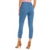  Women’s High-Rise Ditsy Floral-Print Denim Skimmer Leggings (Indigo Blue), Indigo Blue, X-Small
