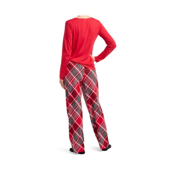  Women's Matching Pajama Set (Red), Red, Large