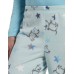  Women’s Sueded Fleece Long Sleeve Tee and Pant 2 Piece Pajama Set, Capri (Starry Teal, Small)