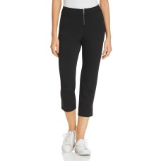HUE Women’s Zip High-Waist Capri Leggings (Black, L)