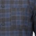  Men’s Crowley Washed Hooded Long Sleeve Shirt (Blue, XXL)