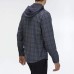  Men’s Crowley Washed Hooded Long Sleeve Shirt (Blue, XXL)