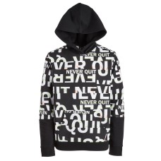 Ideology Big Boys Never Quit Layered-Look Hoodie (Black, XL)