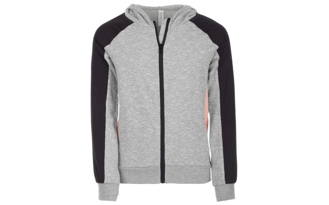  Big Girls Colorblocked Zip-Up Hoodie Sweatshirts, Gray, X-Large