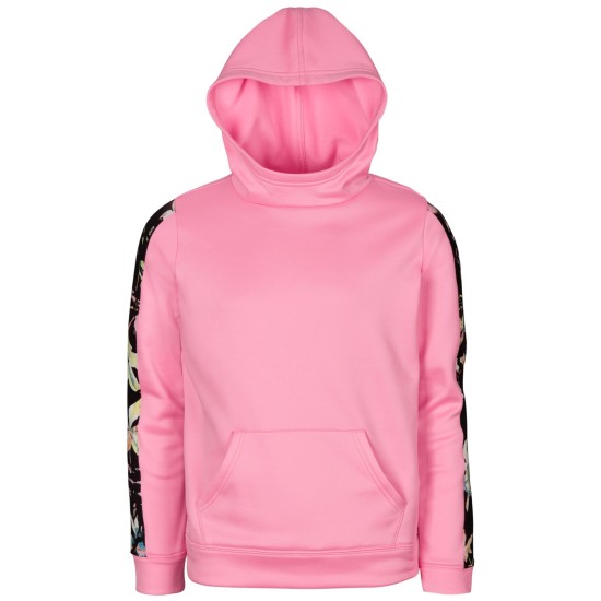  Big Girls Fleece Tape-Trim Hoodie Sweatshirts, Pink, Medium