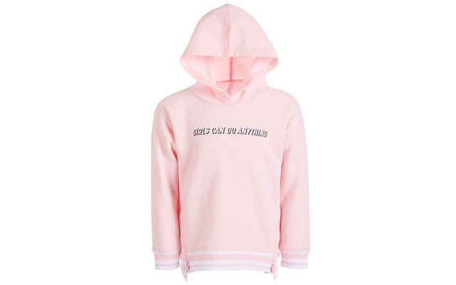  Big Girls Graphic-Print Tunic Hoodie Sweatshirts, Pink, Medium