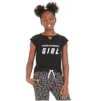 Ideology Big Girls Keyhole-Cutout Graphic-Print T-Shirts, Black, X-Large