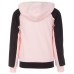 Big Girls Pieced Zip-Up Hoodie (Pastel Pink, L)