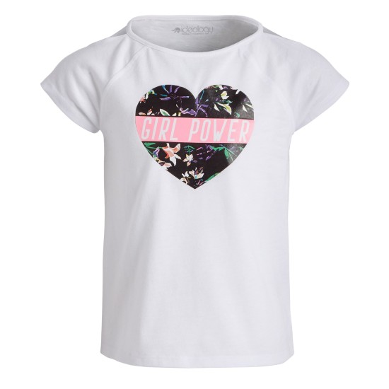  Little Girls Graphic-Print Cold-Shoulder T-Shirt (6X- Pink)