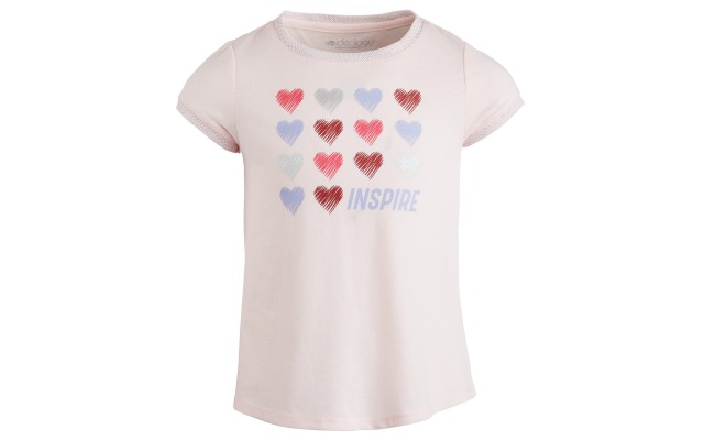  Little Girls Hearts-Print T-Shirt (5T-Dark Pink)
