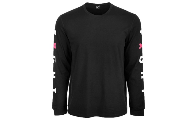  Men’s Breast Cancer Awareness Graphic Long-Sleeve T-Shirt (Black, XL)
