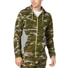Ideology Men’s Colorblocked Camo Jacket (Dark Green, XL)