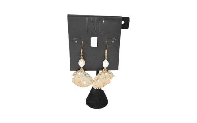 INC Gold-Tone Pearl Shell Drop Earrings (Gold)