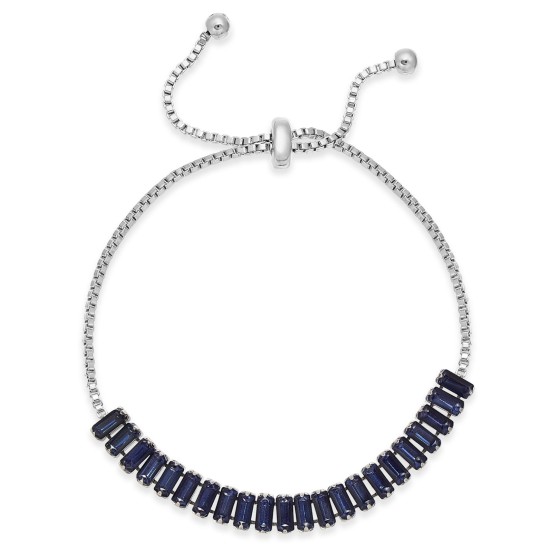  Baguette-Crystal Slider Bracelets, Navy