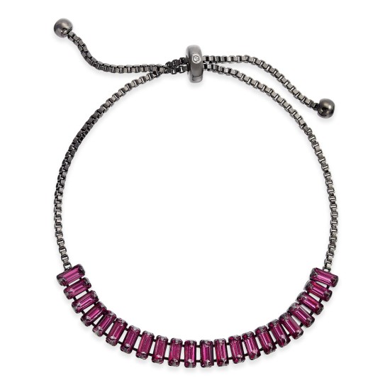  Baguette-Crystal Slider Bracelets, Pink