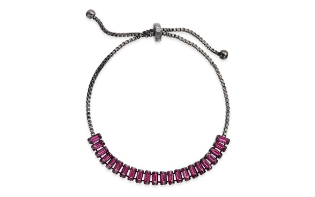  Baguette-Crystal Slider Bracelets, Pink