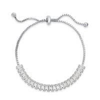 INC International Concepts Baguette-Crystal Slider Bracelets, Silver