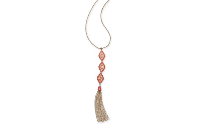  Bead & Chain Tassel Pendant Necklace (26+3)