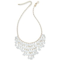 INC International Concepts Bead & Imitation Pearl Shaky Flower Statement Necklace