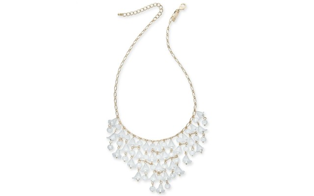 Bead & Imitation Pearl Shaky Flower Statement Necklace