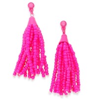 INC International Concepts Beaded Fringe Drop Earrings (Pink)
