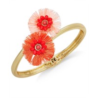 INC International Concepts Beaded Fringe Flower Bypass Hinge Bracelet (Gold)