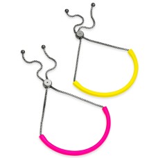 INC International Concepts Black-Tone 2-Pc. Set Enamel Tube Bolo Bracelets