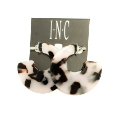 INC International Concepts Blush Tortoise-look Medium Hoop Earrings