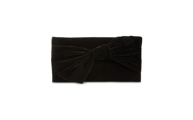  Bowah Hands Through Velvet Clutch Bag, Black