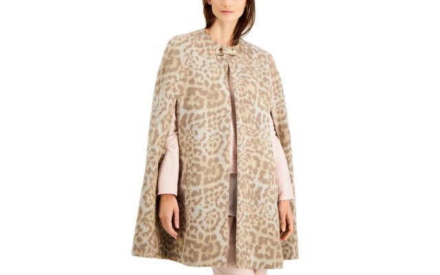  Cheetah-print Cape Cleo Cheetah, Brown, Medium