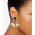 Circle & Shaky Bead Drop Earrings