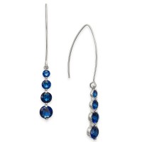INC International Concepts Crystal Graduated Threader Earrings (Blue)