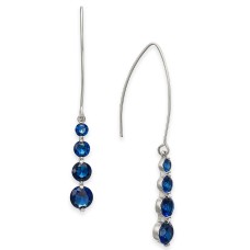 INC International Concepts Crystal Graduated Threader Earrings (Blue)