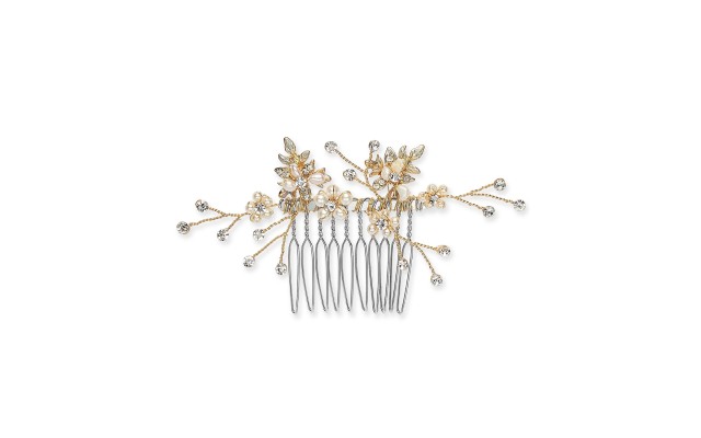  Crystal & Imitation Pearl Small Hair Comb