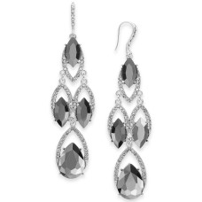 INC International Concepts Crystal & Stone Chandelier Earrings (Gold/Orange)