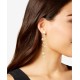 Disc & Imitation Pearl Shaky Linear Drop Earrings (Gold)