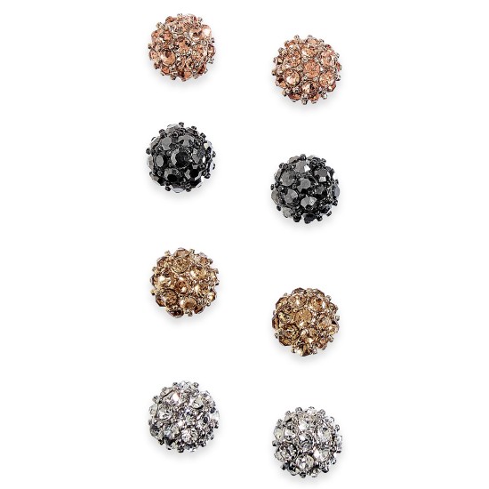  Earrings- Gunmetal  Crystal Studs – Gray Rose Gold